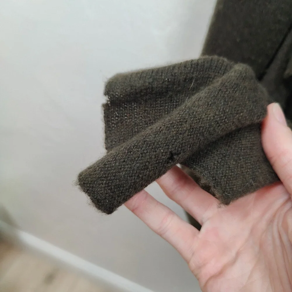 Ralph Lauren Black Label Cashmere Ruffle Duster Cardigan Womens Medium FLAWED - Picture 8 of 13